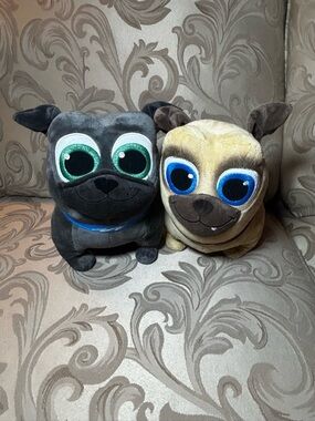 Disney Secret Life of Pets Puppy Dog Plush Pals Bingo & Rolly Gray Tan Brown